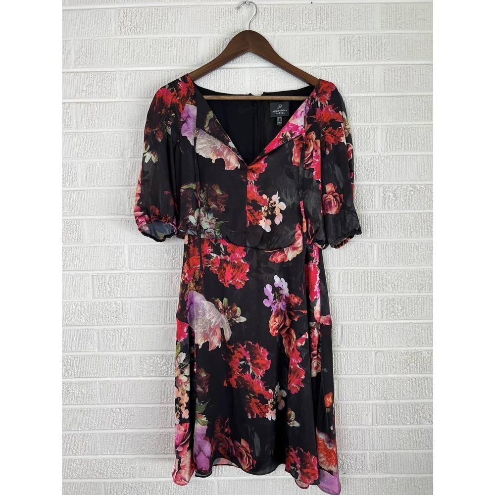Adrianna Papell floral cape dress